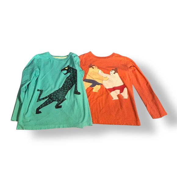 Tea Collection Kids Long Sleeve Graphic Tees Sumo Wrestler Panther Bundle 10 - Picture 1 of 6